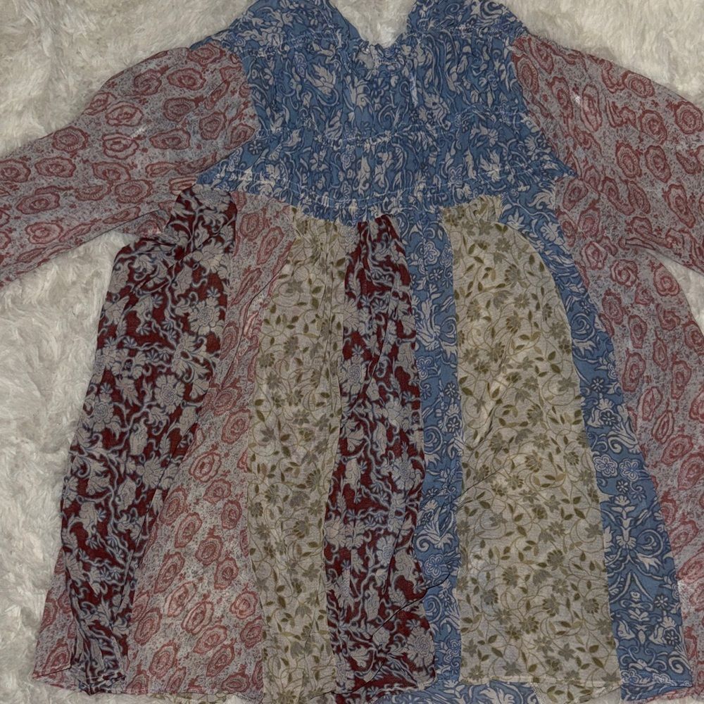 Free People Multicolor Floral Long Sleeve Top - Picture 4 of 6